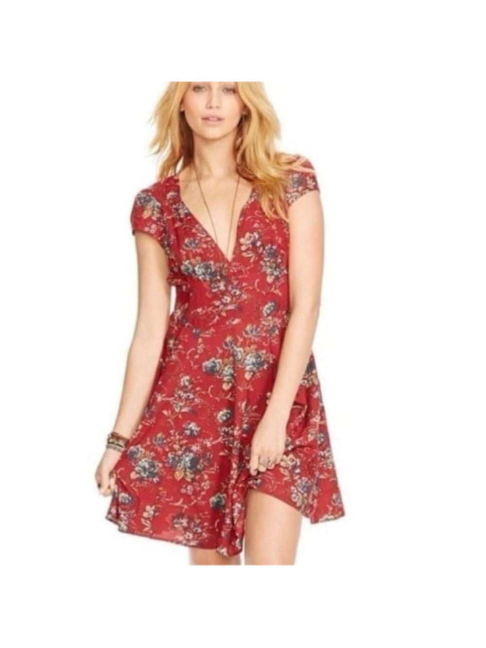 Denim & Supply Ralph Lauren Floral Dress cut out back y2k festival western sz 4